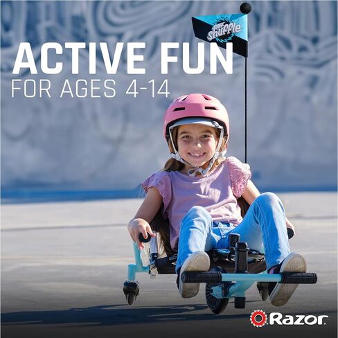 Crazy Cart Shuffle by Razor – Kid-Powered Drifting Go-Kart for Ages 4+, Crazy Cart Drift Bar Technology, Adjustable Frame with 5 Length Settings in Saudi Arabia