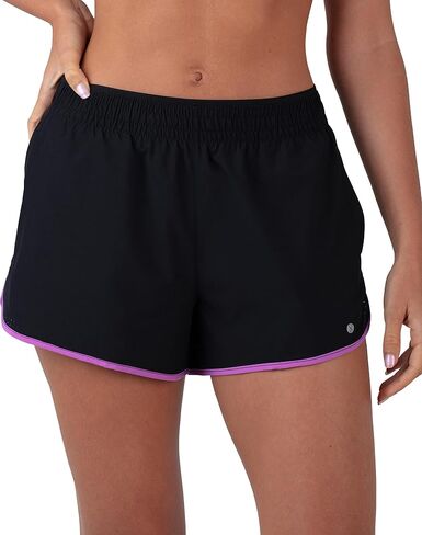 Layer 8 Women's Knit and Woven Quick Dry Two in One Running Yoga Work Out Short with Compression Shorts Underneath in Saudi Arabia