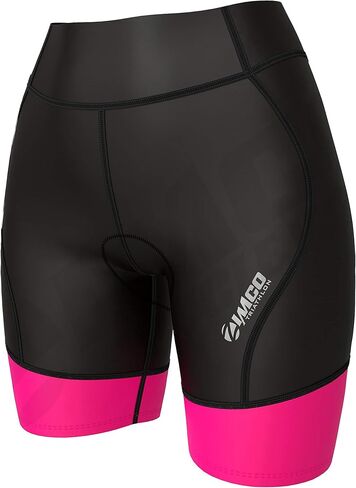 Zimco Active Womens Triathlon شورت نسائي ثلاثي شورت Triathlon للسيدات 7 بوصات Triathlon Triathlon Triathlon Triathlon شورت سباحة للجري (أسود/وردي، XL) in Kuwait