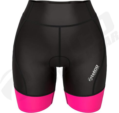Zimco Active Womens Triathlon شورت نسائي ثلاثي شورت Triathlon للسيدات 7 بوصات Triathlon Triathlon Triathlon Triathlon شورت سباحة للجري (أسود/وردي، XL) in Kuwait