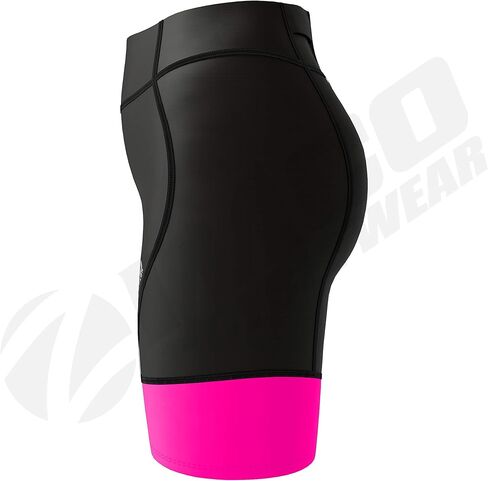 Zimco Active Womens Triathlon شورت نسائي ثلاثي شورت Triathlon للسيدات 7 بوصات Triathlon Triathlon Triathlon Triathlon شورت سباحة للجري (أسود/وردي، XL) in Kuwait