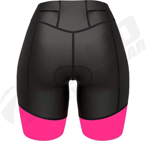 Zimco Active Womens Triathlon شورت نسائي ثلاثي شورت Triathlon للسيدات 7 بوصات Triathlon Triathlon Triathlon Triathlon شورت سباحة للجري (أسود/وردي، XL) in Kuwait