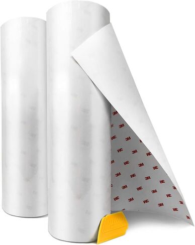 3M Clear Extra-Wide Headlight Protective Scratch-Proof Wet-Apply Tint Vinyl Wrap Film 15 Inch x 48 Inch Roll Including Hard Yellow Detailer Squeegee in Saudi Arabia
