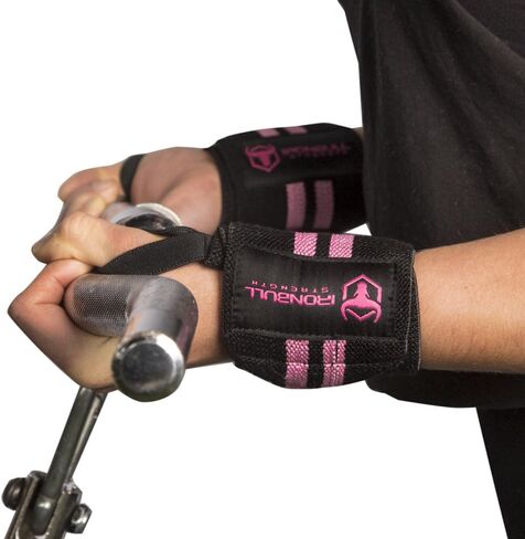 Women Wrist Wraps with Thumb Loops - 12" Professional Grade - Wrist Support Brace and Compression for Cross Training, Weight Lifting, Powerlifting, Strength Training (Black/Purple) in Kuwait