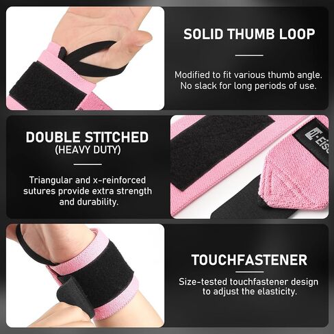 Eisenlink Wrist Wraps for Weightlifting 18 inch Gym Straps 1 Pair Men and Women Powerlifting Working Out Crosslift Bench Press Tendonitis Latex Thread Material in Saudi Arabia