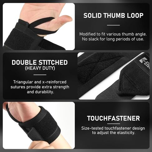 Eisenlink Wrist Wraps for Weightlifting 18 inch Gym Straps 1 Pair Men and Women Powerlifting Working Out Crosslift Bench Press Tendonitis Latex Thread Material in Saudi Arabia