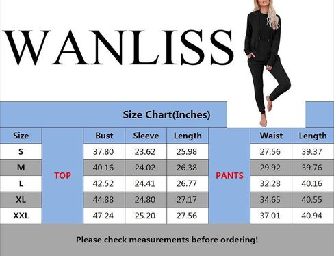 WANLISS Lounge Sets for Women Two Piece Outfits Sweatsuits Sets Long Pant Loungewear Workout Athletic Tracksuits with Pockets in Saudi Arabia