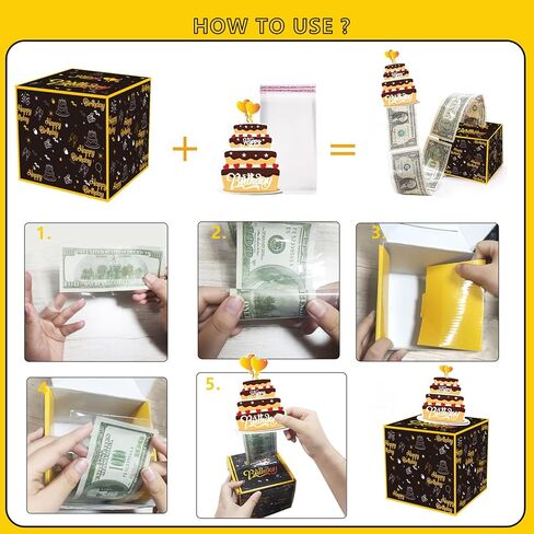 Money Box for Cash Gift Birthday, Birthday Money Pull Box, Money Gift Boxes for Cash Pull, Money Box for Cash Gift, Men Birthday Gift Ideas (Blue) in Saudi Arabia