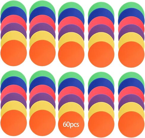 9 Inch Poly Vinyl Spot Markers, Non Slip Rubber Agility Markers Flat Field Cones Floor Dots,for Exercise Drills, Sports, Games, Speed Agility Training -60 Pcs in Saudi Arabia