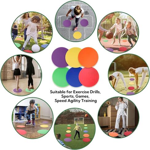 9 Inch Poly Vinyl Spot Markers, Non Slip Rubber Agility Markers Flat Field Cones Floor Dots,for Exercise Drills, Sports, Games, Speed Agility Training -60 Pcs in Saudi Arabia