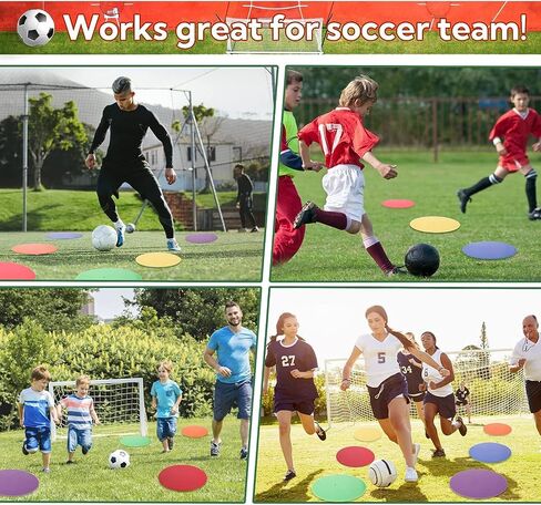 9 Inch Poly Vinyl Spot Markers, Non Slip Rubber Agility Markers Flat Field Cones Floor Dots,for Exercise Drills, Sports, Games, Speed Agility Training -60 Pcs in Saudi Arabia