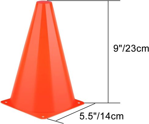 9 Inch Cones Sports, 15 Pack Orange Soccer Cones Training Agility Field Marker Plastic Traffic Cones for Football Basketball Drills Multipurpose Practice, Indoor Outdoor Games Activity Party Events in Saudi Arabia