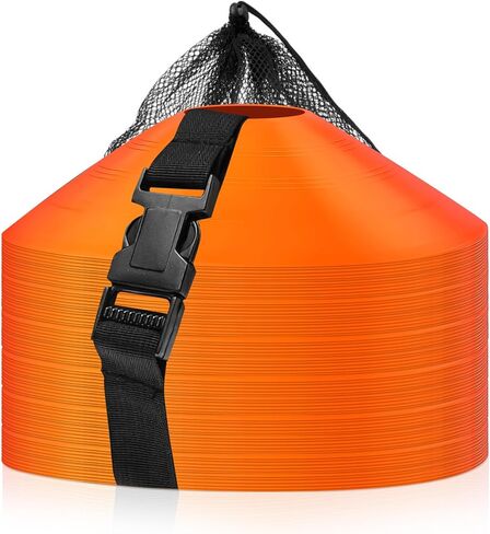 30 Soccer Cones for Drills - Orange Agility Cones Set with Carry Mesh Bag - Sports Training Cones for Football & Basketball in Saudi Arabia