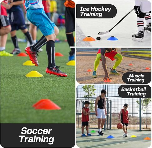 30 Soccer Cones for Drills - Orange Agility Cones Set with Carry Mesh Bag - Sports Training Cones for Football & Basketball in Saudi Arabia