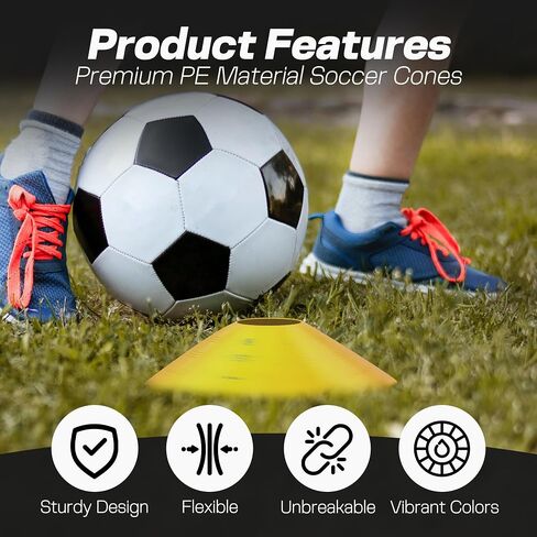 30 Soccer Cones for Drills - Orange Agility Cones Set with Carry Mesh Bag - Sports Training Cones for Football & Basketball in Saudi Arabia
