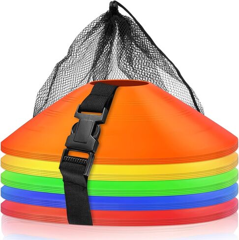 30 Soccer Cones for Drills - Orange Agility Cones Set with Carry Mesh Bag - Sports Training Cones for Football & Basketball in Saudi Arabia