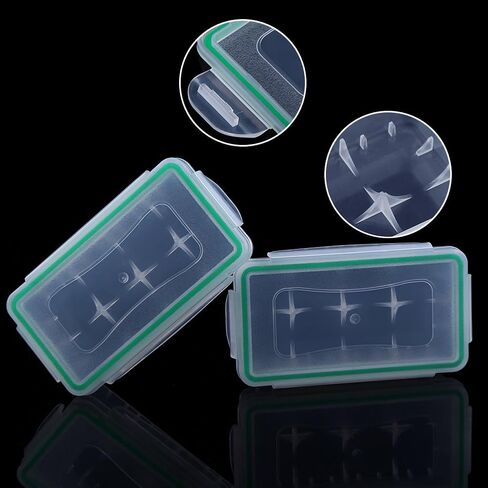 Richer-R18650 Battery Case,2 Pcs Hard Wear-resistant Plastic Case Waterproof Battery Holder Storage Box in Kuwait