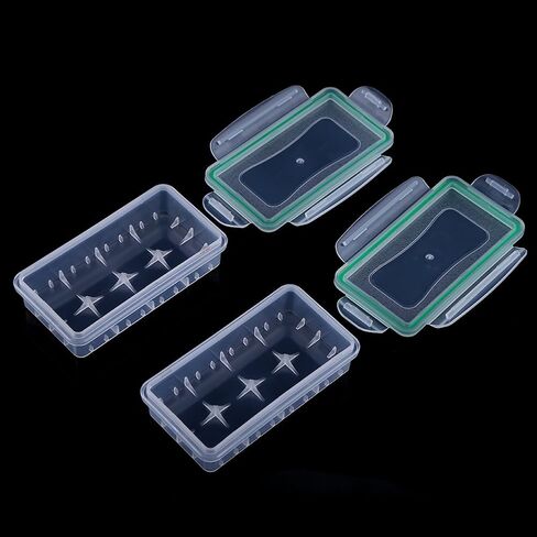 Richer-R18650 Battery Case,2 Pcs Hard Wear-resistant Plastic Case Waterproof Battery Holder Storage Box in Kuwait