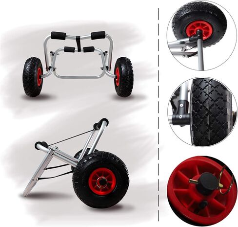 عربة كاياك شديدة التحمل مقاس 27 بوصة من مورتايم، حامل كاياك عالمي للعوامات، عربة نقل كاياك لحمل الزوارق in Kuwait