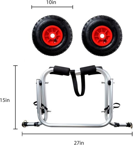 عربة كاياك شديدة التحمل مقاس 27 بوصة من مورتايم، حامل كاياك عالمي للعوامات، عربة نقل كاياك لحمل الزوارق in Kuwait