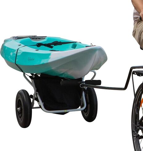 مقطورة كاياك للدراجة ذات رفوف التدفق، وSUPs، وألواح طويلة مع دراجتك - عربة كاياك قابلة للقطر دوللي بما في ذلك وصلة ربط الدراجة، وأشرطة ربط، وحجرة تخزين سهلة الاستخدام in Kuwait