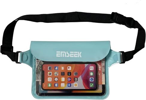 EMSEEK Waterproof Waist Pouch Dry Belt Bag Fanny Pack Keep Your Key Fob Wallet Kindle Phone Dry Perfect For Swim Surf Snorkel(Light Green) in Saudi Arabia
