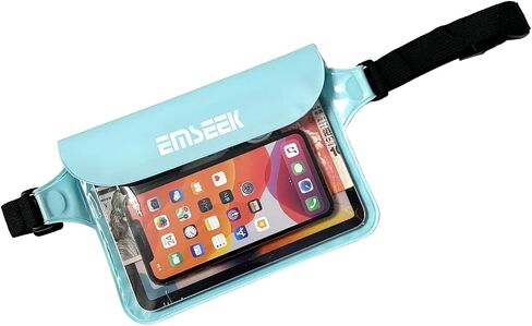 EMSEEK Waterproof Waist Pouch Dry Belt Bag Fanny Pack Keep Your Key Fob Wallet Kindle Phone Dry Perfect For Swim Surf Snorkel(Light Green) in Saudi Arabia