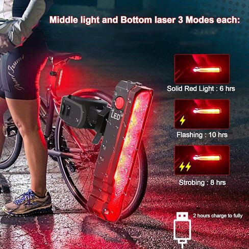 Bike Turn Signals Rechargeable Rear Bike Lights for Night Riding Luces para Bicicleta Waterproof Bike Light 2024 Bike Accessories Bike Indicators in Kuwait