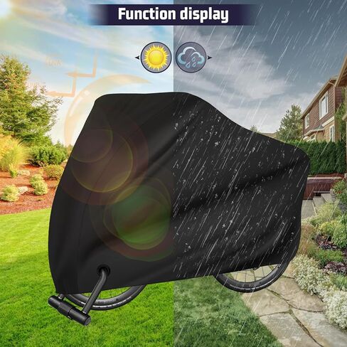 غطاء دراجة خارجي مقاوم للماء - ترقية أكسفورد 210D للماء - غطاء دراجة لدراجتين مضاد للغبار والشمس والأشعة فوق البنفسجية والرياح مع حقيبة تخزين بفتحات القفل للدراجة الكهربائية على الطرق الجبلية in Kuwait