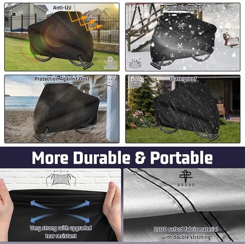 غطاء دراجة خارجي مقاوم للماء - ترقية أكسفورد 210D للماء - غطاء دراجة لدراجتين مضاد للغبار والشمس والأشعة فوق البنفسجية والرياح مع حقيبة تخزين بفتحات القفل للدراجة الكهربائية على الطرق الجبلية in Kuwait