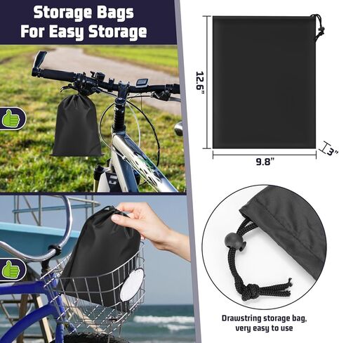 غطاء دراجة خارجي مقاوم للماء - ترقية أكسفورد 210D للماء - غطاء دراجة لدراجتين مضاد للغبار والشمس والأشعة فوق البنفسجية والرياح مع حقيبة تخزين بفتحات القفل للدراجة الكهربائية على الطرق الجبلية in Kuwait