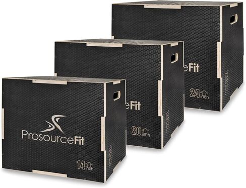 صندوق قفز بليومتري 3 في 1 من ProsourceFit مزود بمقبض كهربائي ومقاوم للانزلاق للتدريب المتقاطع وخفة الحركة وتدريبات Plyo in Saudi Arabia