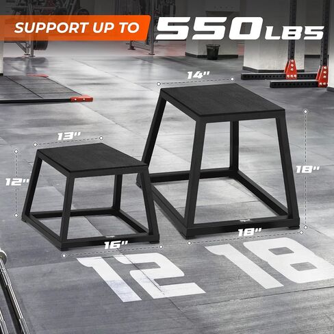 Yes4All أنبوب فولاذي - صندوق Plyo - أسود - 12 بوصة + أنبوب فولاذي - صندوق Plyo - أسود - 18 بوصة in Saudi Arabia