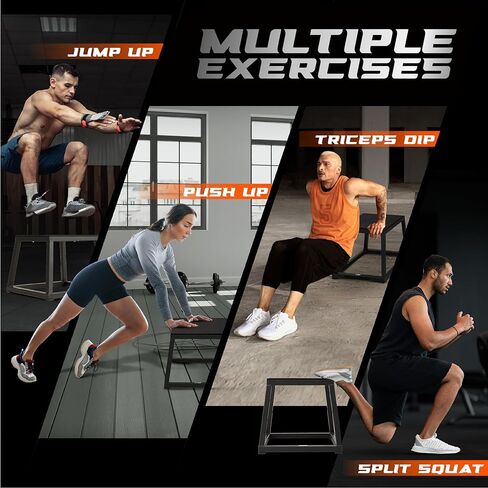 Yes4All أنبوب فولاذي - صندوق Plyo - أسود - 12 بوصة + أنبوب فولاذي - صندوق Plyo - أسود - 18 بوصة in Saudi Arabia