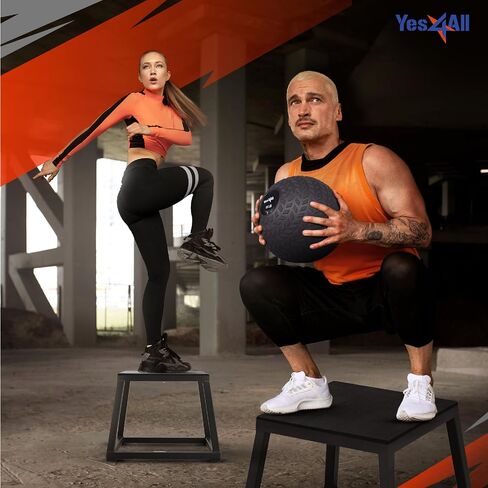 Yes4All أنبوب فولاذي - صندوق Plyo - أسود - 12 بوصة + أنبوب فولاذي - صندوق Plyo - أسود - 18 بوصة in Saudi Arabia