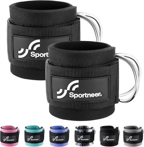 Sportneer Ankle Strap for Cable Machine: Adjustable Ankle Straps (Pair) for Leg Extensions, Booty Hip Abductors, Kickbacks, Glute Workouts in Home and Gym - Cuff Attachment for Men & Women in Saudi Arabia