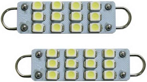 iJDMTOY 12-SMD-3528 1.72 بوصة 43 مم 211-2 212-2 214-2 561 مصابيح LED صلبة بحلقة إكليل لأضواء باب السيارة الجانبية، أزرق فائق in Saudi Arabia