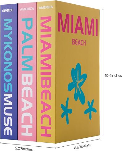 Sunolga Preppy Room Decor Decorative Faux Books Set of 3 Hardcover Aesthetic Books with Storage Function for Coffee Table Fashionable Bookshelf Decorations for Living Room in Kuwait