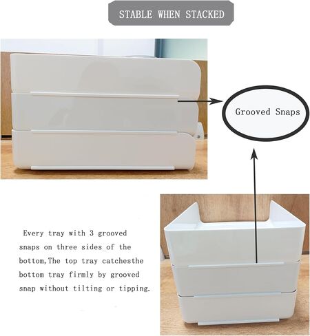 4 Tiers Stackable A4 Paper Trays, Office Desk File Holder, Tidy File Document Letter Book Paper Organizer (4 Tiers,White) in Saudi Arabia
