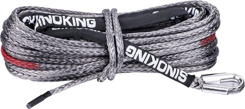 Synthetic Winch Cable Rope Line 3/8 in ×85 ft (9.5mm×26m) Synthetic Winch Rope with Black Protecting Sleeve, 18700lb/8500Kg, for 4WD Off Road Vehicle,Truck,Boat,Jeep,SUV.(Gray) in Saudi Arabia