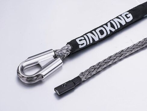 Synthetic Winch Cable Rope Line 3/8 in ×85 ft (9.5mm×26m) Synthetic Winch Rope with Black Protecting Sleeve, 18700lb/8500Kg, for 4WD Off Road Vehicle,Truck,Boat,Jeep,SUV.(Gray) in Saudi Arabia