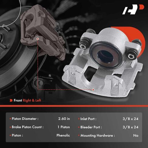 A-Premium Disc Brake Caliper Assembly Without Bracket Compatible with Select Jeep Models - Cherokee, Comanche, Grand Cherokee, TJ, Wagoneer, Wrangler - Front Left Driver Side in Saudi Arabia