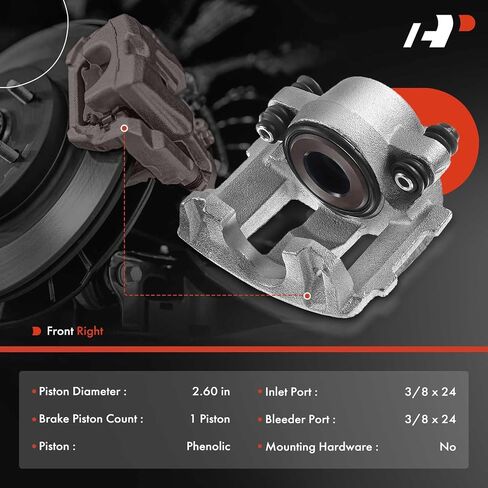 A-Premium Disc Brake Caliper Assembly Without Bracket Compatible with Select Jeep Models - Cherokee, Comanche, Grand Cherokee, TJ, Wagoneer, Wrangler - Front Left Driver Side in Saudi Arabia