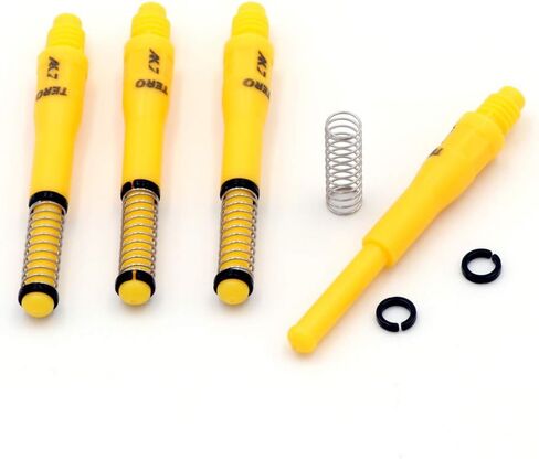 أسود العقرب Cuesoul TERO AK7 سيقان رمي السهام الشفافة أعمدة رمي السهام مدمجة تلسكوبية، مجموعة من 4 قطع مقاس B/D/F/H (أصفر، D) in Kuwait