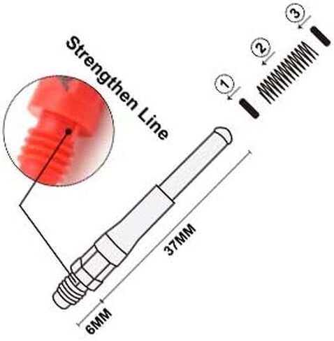 أسود العقرب Cuesoul TERO AK7 سيقان رمي السهام الشفافة أعمدة رمي السهام مدمجة تلسكوبية، مجموعة من 4 قطع مقاس B/D/F/H (أصفر، D) in Kuwait