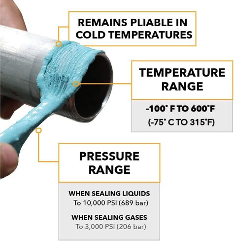 جاسويلا - SS04 مادة مانعة للتسرب لخيوط الأنابيب الناعمة مع معجون PTFE، غير متصلب، -100 إلى 600 درجة فهرنهايت، فرشاة 1/4 لتر in Kuwait