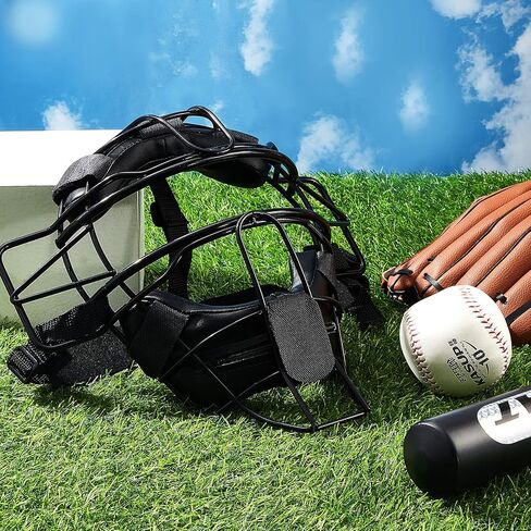 Deekin 2 Pieces Mask Lightweight Umpire Mask Softball Face Mask Hollow Baseball Mask Defensive Fielder Mask for Adult Youth Guard, Black,16 oz in Saudi Arabia