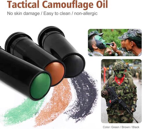 العين السوداء البيسبول العين السوداء عصا الكرة اللينة Eyeblack البيسبول العين السوداء لكرة القدم لاكروس الرياضة العين عصا طلاء الوجه ملعب الرياضيين الأطراف (3 قطع، أسود، أخضر، بني) in Kuwait