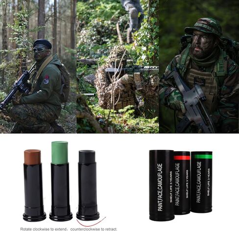 العين السوداء البيسبول العين السوداء عصا الكرة اللينة Eyeblack البيسبول العين السوداء لكرة القدم لاكروس الرياضة العين عصا طلاء الوجه ملعب الرياضيين الأطراف (3 قطع، أسود، أخضر، بني) in Kuwait