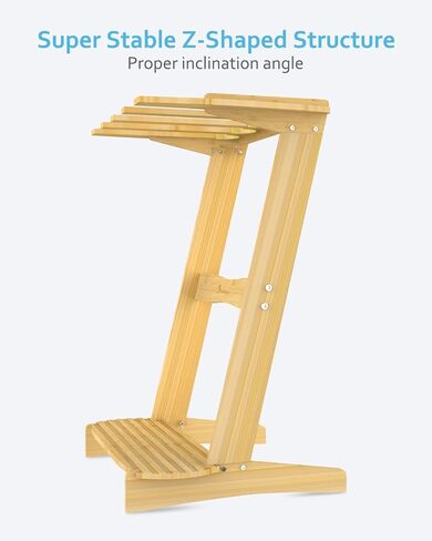 YINGDIKE Surfboard Rack, Bamboo Surf Stand - Vertical Surf Board Holder of Free Wall Mount, Freestanding Display Rack for Shortboard, Snowboard, Skateboard, Ski and Wakeboard in Saudi Arabia